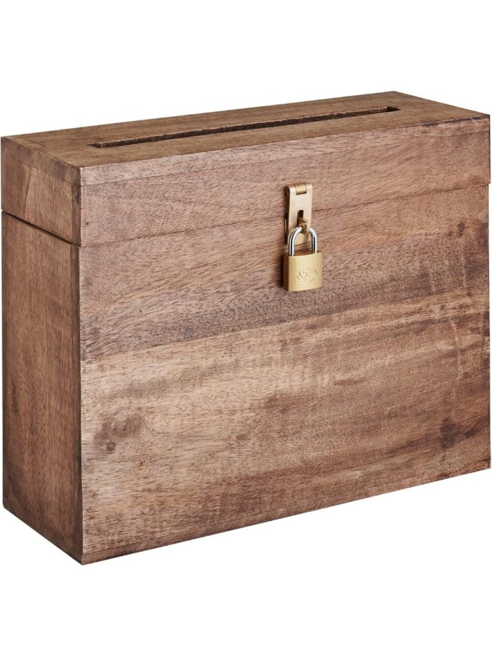 Elegant Wooden Wedding Card Box with Lock & Slot - Perfect for Reception